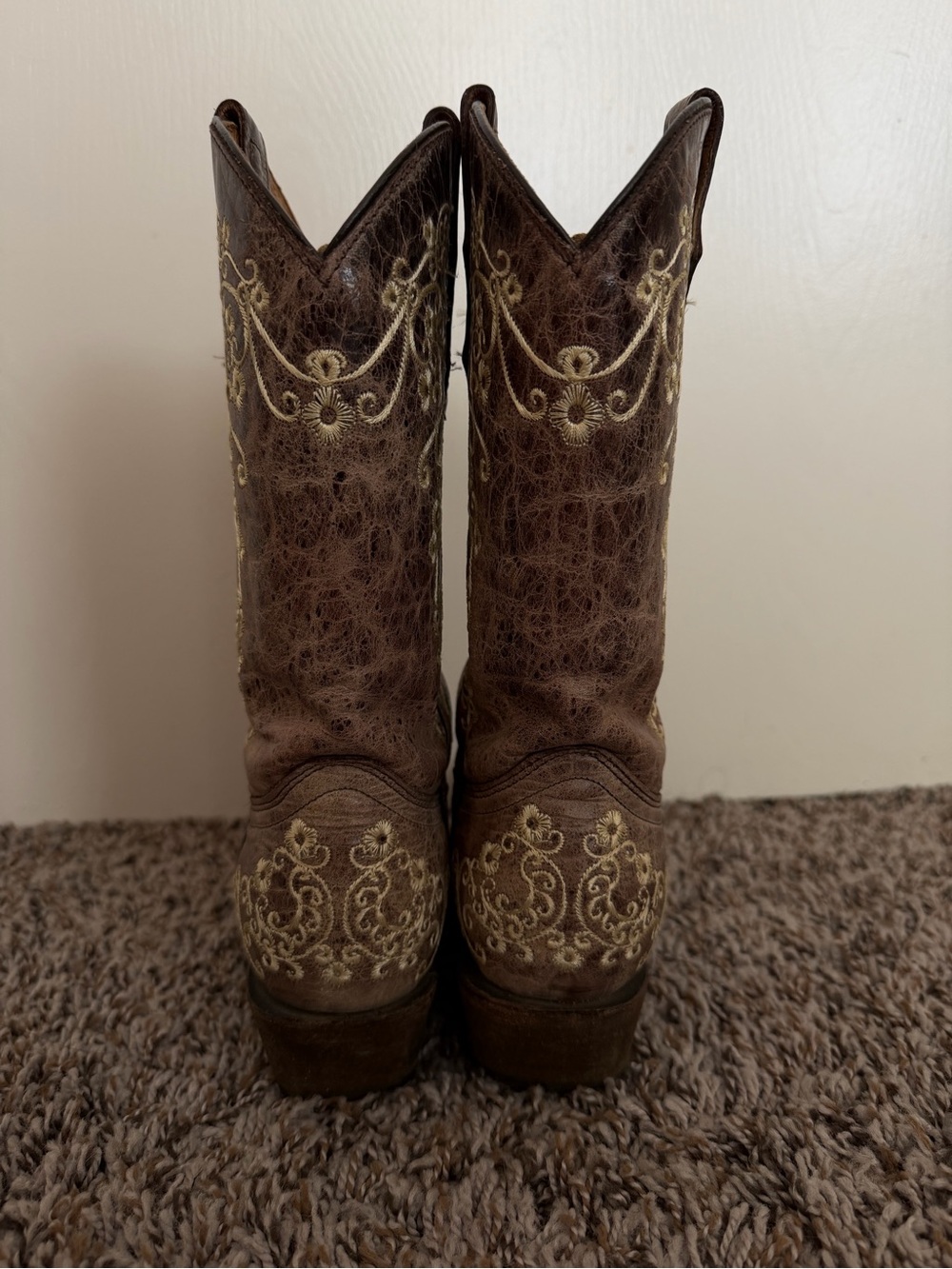 CORRAL GIRLS' SCROLL EMBROIDERY WESTERN BOOTS Size 2 - Picture 4 of 9